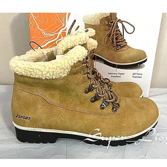 NEW JSport Women's Bluestone Faux Shearling Collar Winter Boot - Picture 1 of 8